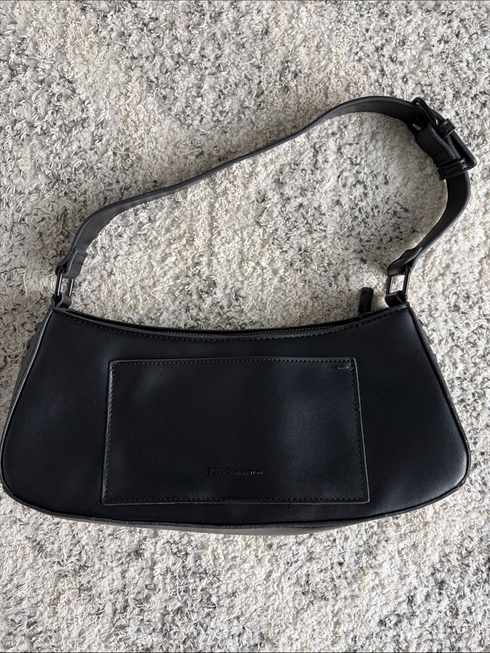 BCBGeneration Classic Black Baguette Shoulder Bag Y2K
